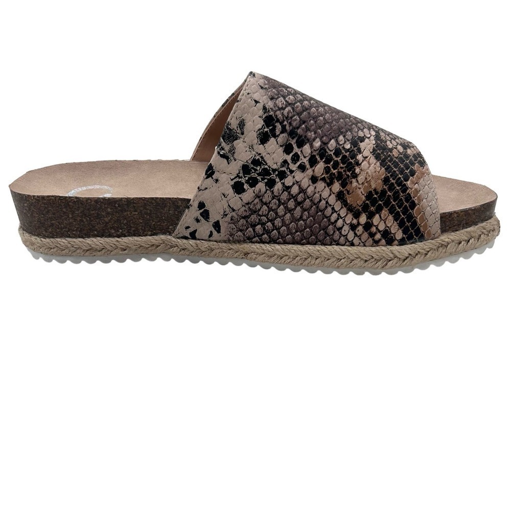 Journee Collection Slides Womens 6 Snake Print Celine Espadrille‎ Slides NEW